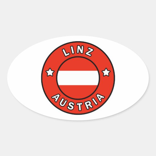Linz Austria Ovale Sticker (Voorkant)