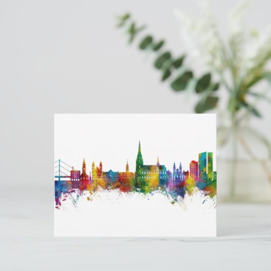 Linz Austria Skyline Briefkaart (Staand voorkant)