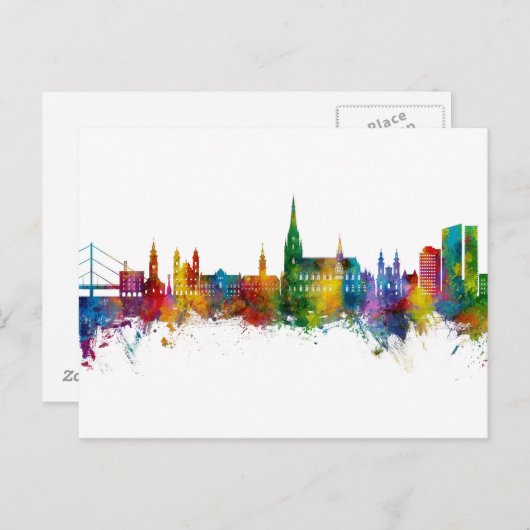 Linz Austria Skyline Briefkaart (Voorkant / Achterkant)