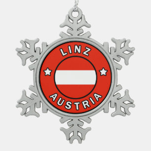 Linz Austria Tin Sneeuwvlok Ornament