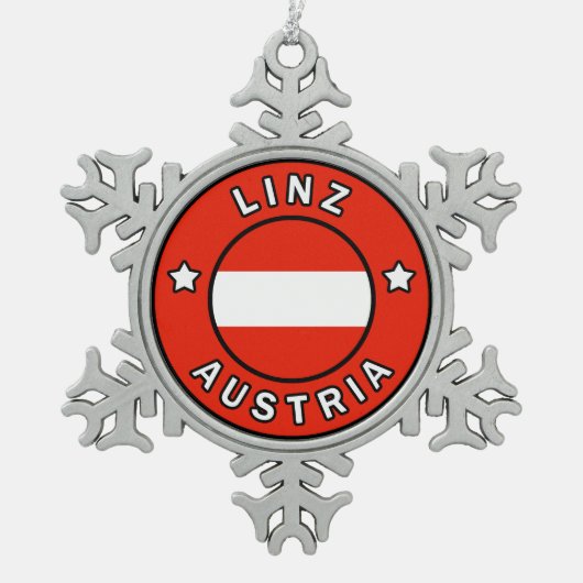 Linz Austria Tin Sneeuwvlok Ornament (Voorkant)