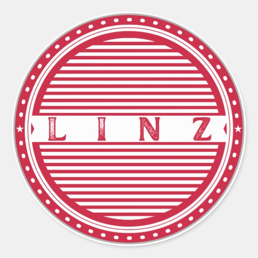 Linz City Pride Emblem – Austria Identity Ronde Sticker (Voorkant)