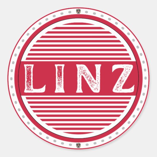 Linz City Pride Emblem – Austrian Identity Ronde Sticker (Voorkant)