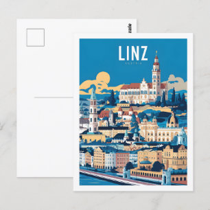 Linz Oostenrijk Beroemde Reisplaats Briefkaart