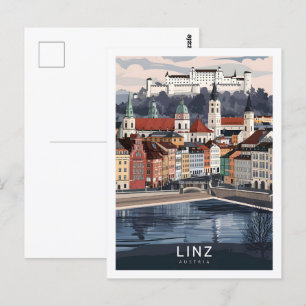 Linz Oostenrijk Beroemde Reisplaats Briefkaart