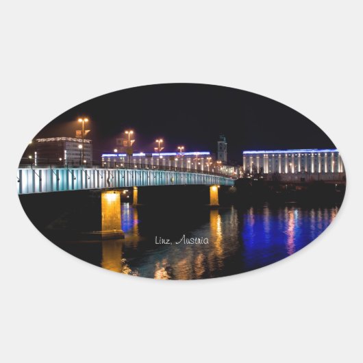 Linz, Oostenrijk Ovale Sticker (Voorkant)