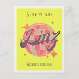 Linz Österreich Oostenrijk neon disco Briefkaart