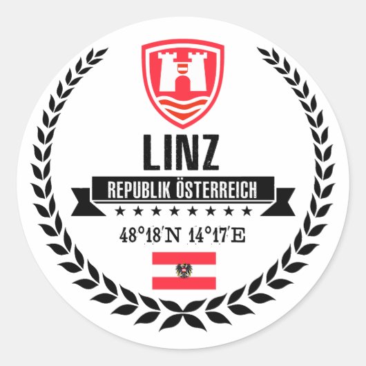 Linz Ronde Sticker (Voorkant)
