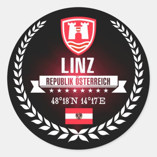 Linz Ronde Sticker (Voorkant)