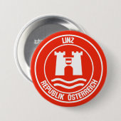 Linz Round Emblem Ronde Button 7,6 Cm (Voorkant /achterkant)