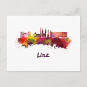 Linz skyline in watercolor briefkaart (Voorkant)