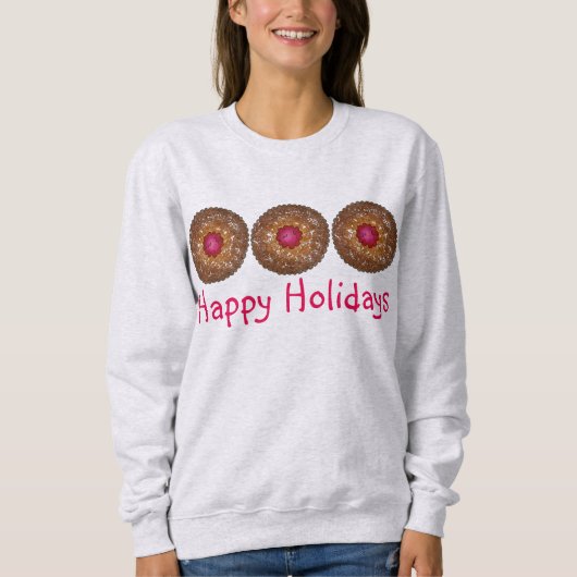 Linzer Torte Kerstmis Cookie Holiday Sweatshirt (Voorkant)