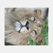 Lion 002 fleece deken (Voorkant (Horizontaal))