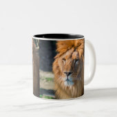 Lion 013 tweekleurige koffiemok (Voorkant rechts)