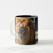 Lion 013 tweekleurige koffiemok (Voorkant links)