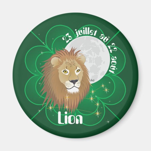 Lion 23 juillet au 22 août Magnet (Voorkant)