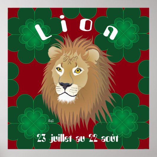 Lion 23 juillet au 22 août Poster (Voorkant)