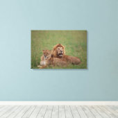 Lion 2 canvas afdruk (Insitu (Houten vloer))