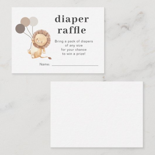 Lion 3 bruine ballonnen luidere rackbehuizing informatiekaartje (Voorkant / Achterkant)