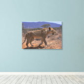 Lion 3 canvas afdruk (Insitu (Houten vloer))