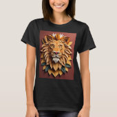 Lion 3D Paper Art Design T-shirt (Voorkant)
