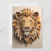 Lion 3D Paper Art Design T-shirt Kaart (Voorkant)