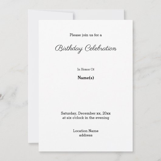 Lion 6880 Verjaardag Uitnodiging (Achterkant)