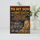 Lion aan mijn zoon... ik heb mijn ogen voor een og bedankkaart (Staand voorkant)