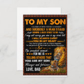 Lion aan mijn zoon... ik heb mijn ogen voor een og bedankkaart (Voorkant / Achterkant)