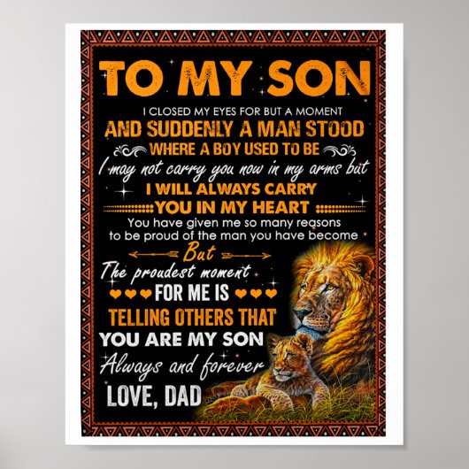 Lion aan mijn zoon... ik heb mijn ogen voor een og poster (Voorkant)