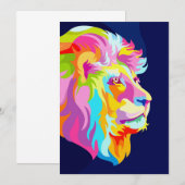 Lion Abstract Lion Head in Pop Kaart (Voorkant / Achterkant)