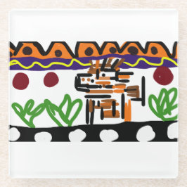 Lion achterste kunst glazen onderzetter