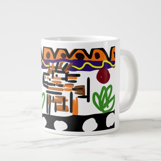 Lion achterste kunst grote koffiekop (Voorkant rechts)