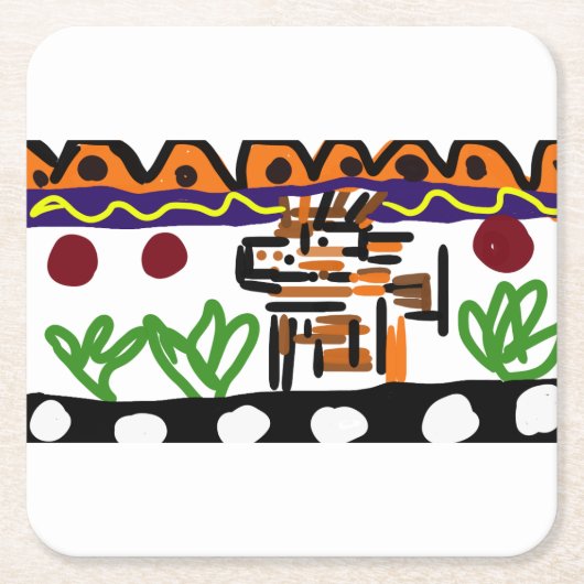 Lion achterste kunst kartonnen onderzetters (Voorkant)