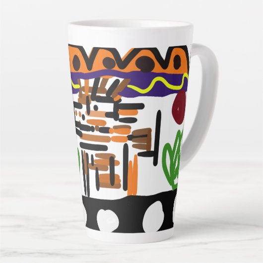 Lion achterste kunst latte mok (Rechterhoek)