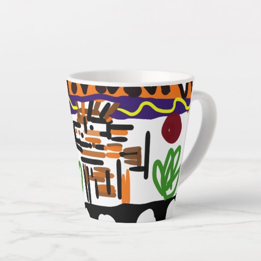 Lion achterste kunst latte mok (Rechterhoek)