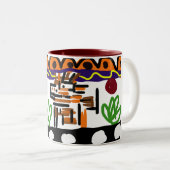 Lion achterste kunst tweekleurige koffiemok (Voorkant rechts)