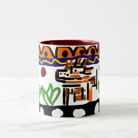 Lion achterste kunst tweekleurige koffiemok (Center)