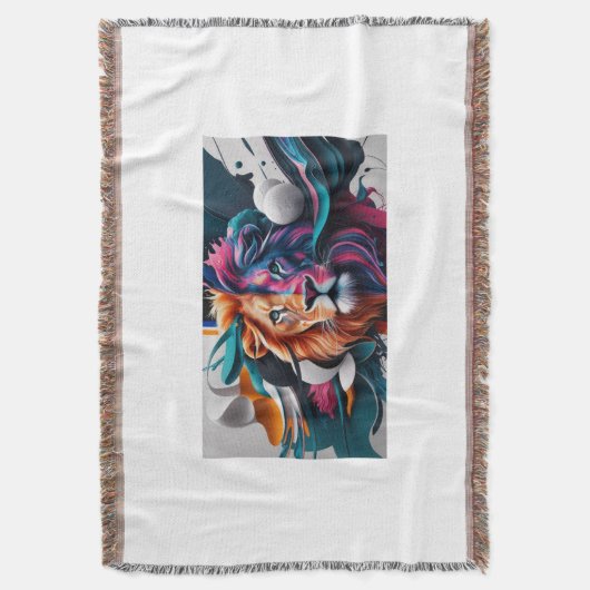 Lion afbeelding gooi deken (Voorkant Verticaal)