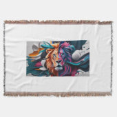 Lion afbeelding gooi deken (Voorkant)