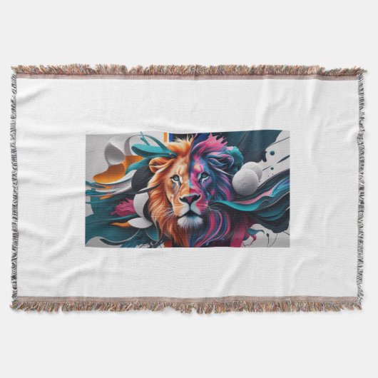Lion afbeelding gooi deken (Voorkant)