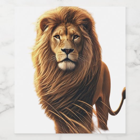 Lion afbeelding wijn etiket (Enkel label)