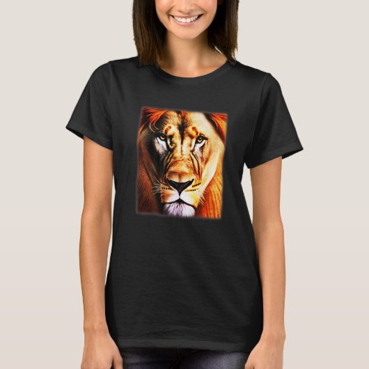 Lion Africa predator print head imprint with wild  T-shirt (Voorkant)