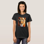 Lion Africa predator print head imprint with wild  T-shirt (Voorkant volledig)