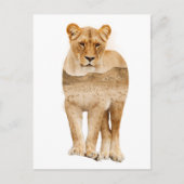 Lion African Double Exposure Briefkaart (Voorkant)