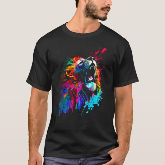 Lion African Pop Art T-shirt (Voorkant)