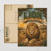 Lion African Savanna POPCUT Briefkaart (Voorkant / Achterkant)