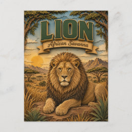 Lion African Savanna POPCUT Briefkaart