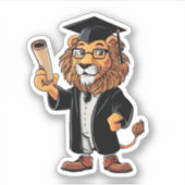 Lion Afstuderen Sticker (Voorkant)