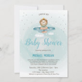 Lion Airplane drive by Baby shower Kaart (Voorkant)